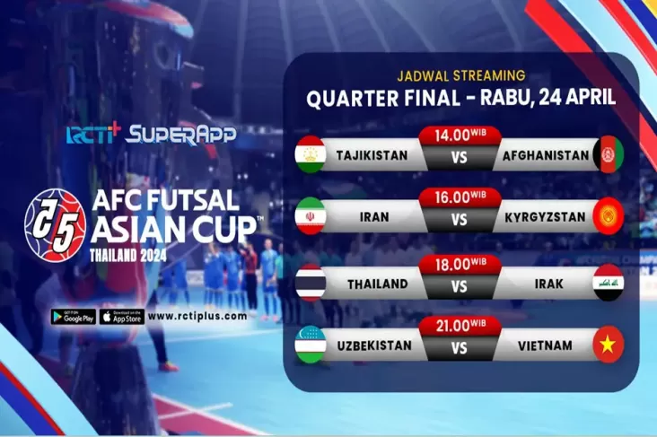 Jadwal 8 Besar AFC Futsal Asian Cup Thailand 2024, Tonton ke RCTI+